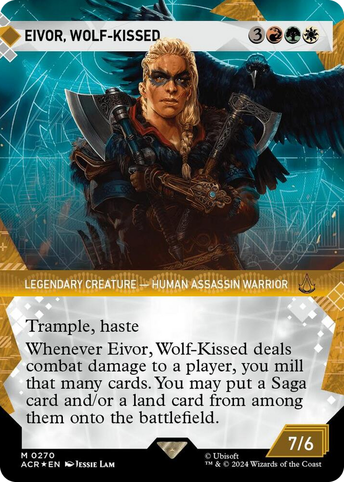 Eivor, Wolf-Kissed (Showcase) (Textured Foil) #270 M - Universes Beyond: Assassin's Creed Pokemon card