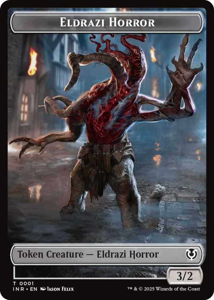 Eldrazi Horror // Human Soldier (0003) Double-Sided Token #1 T - Innistrad Remastered Pokemon card