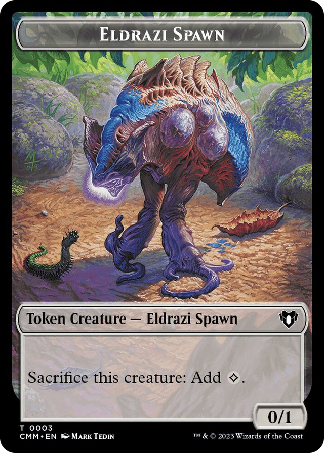 0003 Eldrazi Spawn // Emblem - Ob Nixilis of the Black Oath Double-Sided Token T Commander Masters