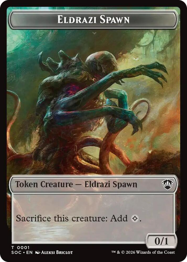 0001 Eldrazi Spawn // Worm Double-Sided Token T Commander: Secrets of Strixhaven