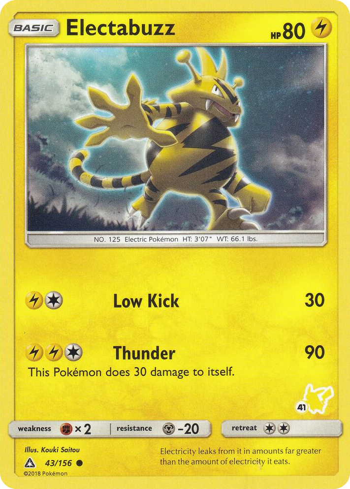 0043 Electabuzz - 43/156 (#41 Pikachu Stamped) Promo Battle Academy