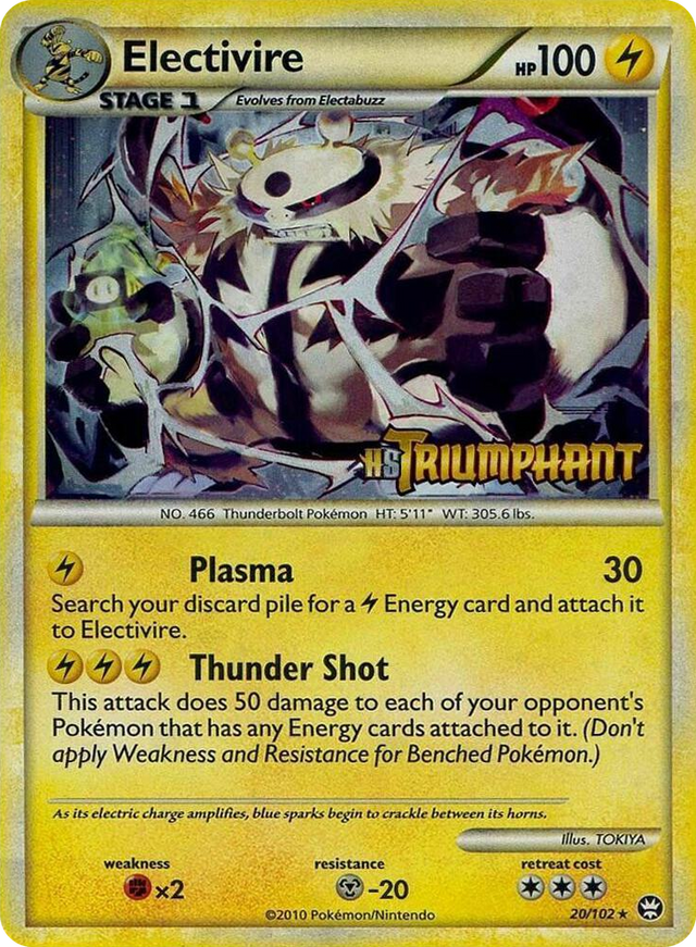 0020 Electivire - 20/102 (Prerelease) Promo HGSS Promos