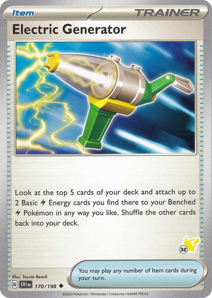 0170 Electric Generator - Pikachu 32 Uncommon Battle Academy 2024