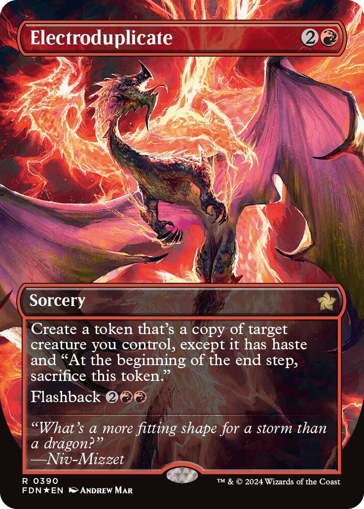 0390 Electroduplicate (Borderless) (Mana Foil) R Foundations