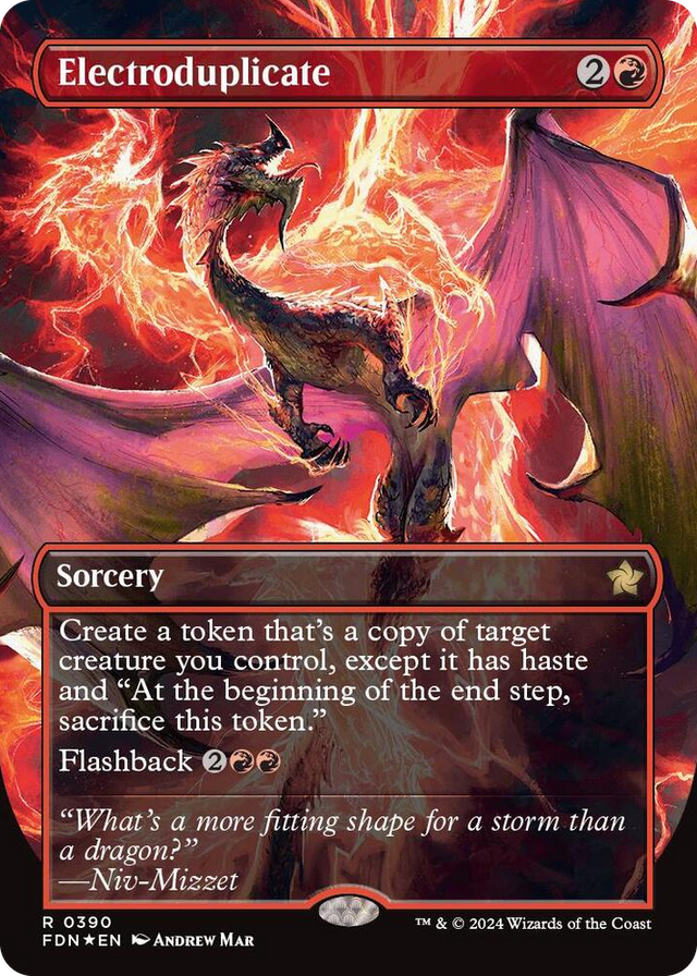 0390 Electroduplicate (Borderless) (Mana Foil) R Foundations