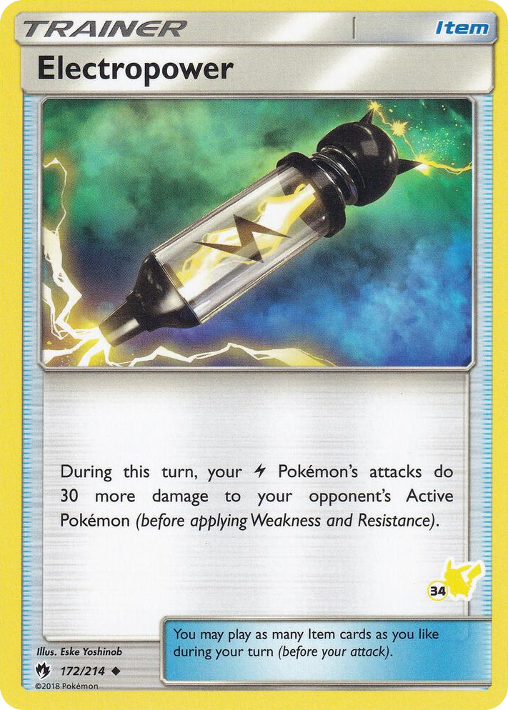 0172 Electropower - 172/214 (#34 Pikachu Stamped) Promo Battle Academy