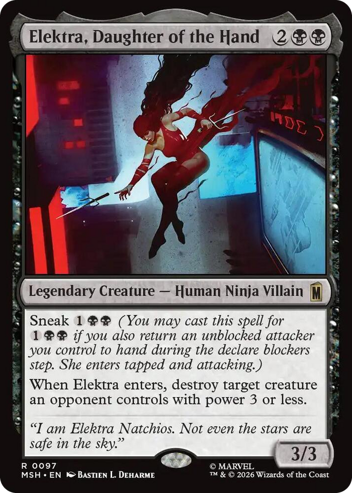 Elektra, Daughter of the Hand #97 R - Marvel Super Heroes Pokemon card