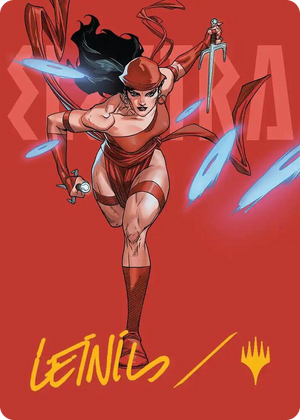 0025 Elektra, Daughter of the Hand Art Card (Gold-Stamped Signature) S Art Series: Marvel Super Heroes