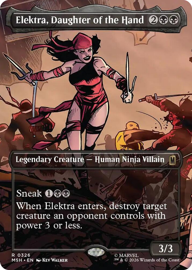 0326 Elektra, Daughter of the Hand (Borderless) (0326) R Marvel Super Heroes