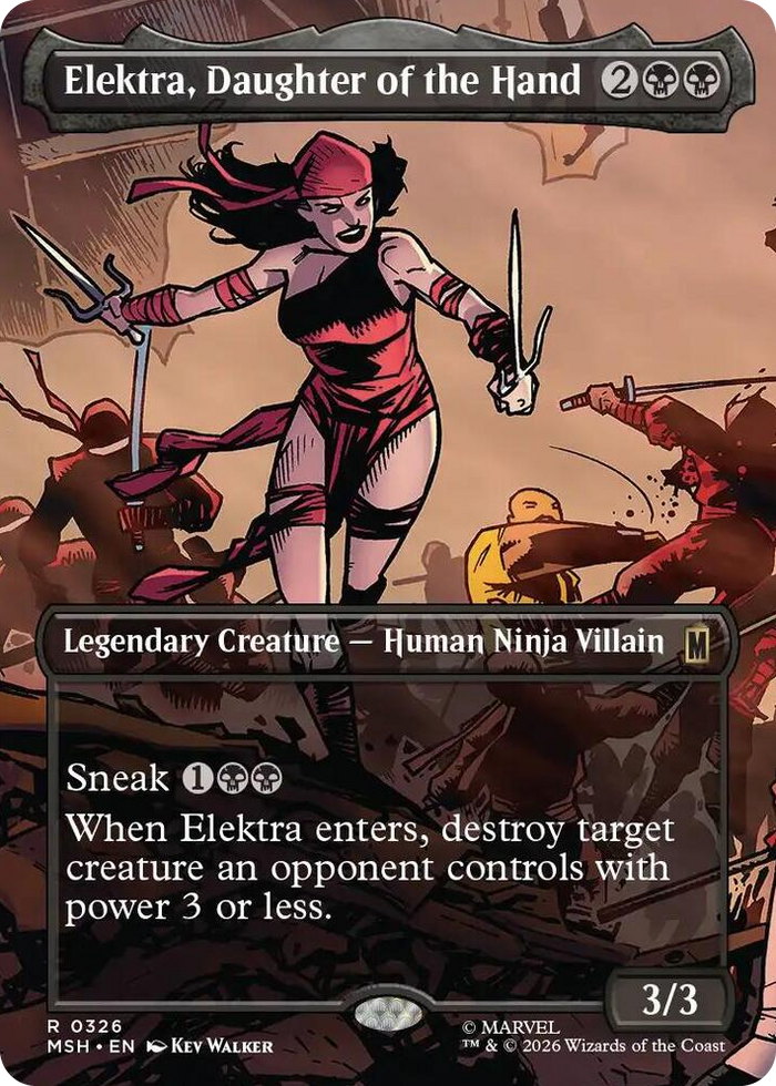 Elektra, Daughter of the Hand (Borderless) (0326) #326 R - Marvel Super Heroes Pokemon card