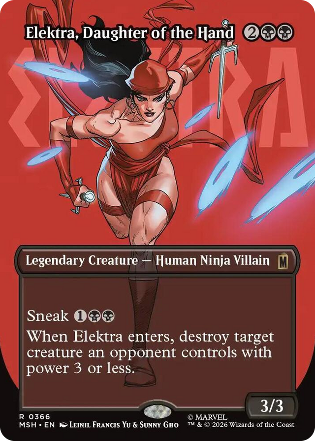0366 Elektra, Daughter of the Hand (Borderless) (0366) R Marvel Super Heroes