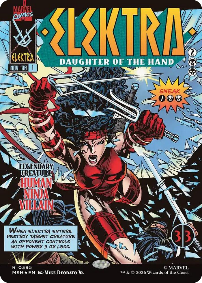 Elektra, Daughter of the Hand (Borderless) (0395) #395 R - Marvel Super Heroes Pokemon card