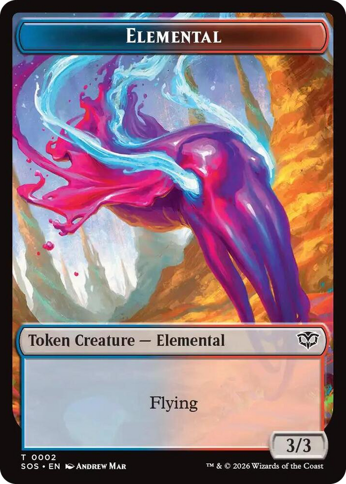 Elemental (0002) // Treasure Double-Sided Token #2 T - Secrets of Strixhaven Pokemon card