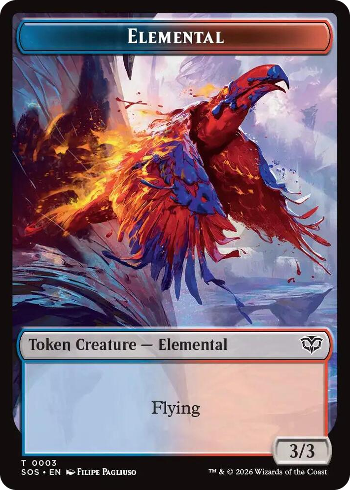 0003 Elemental (0003) // Treasure Double-Sided Token T Secrets of Strixhaven