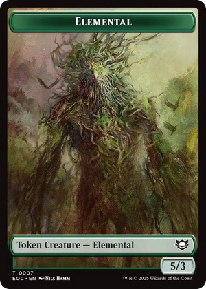 0007 Elemental (0007) // Golem (0014) Double-Sided Token T Commander: Edge of Eternities