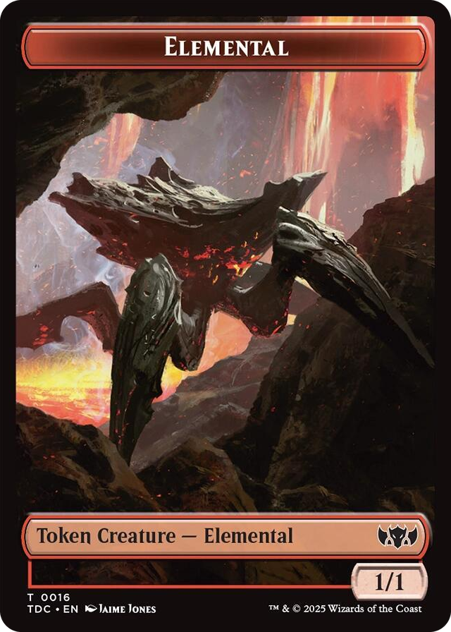 Elemental (0016) // Gold Double-Sided Token #16 T - Commander: Tarkir: Dragonstorm Pokemon card