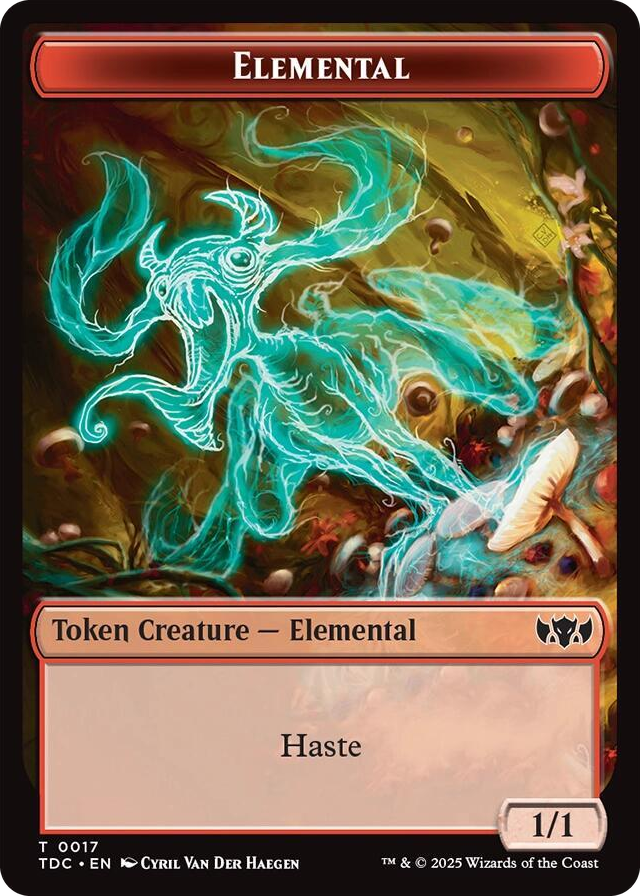 Elemental (0017) // Warrior Double-Sided Token #17 T - Commander: Tarkir: Dragonstorm Pokemon card