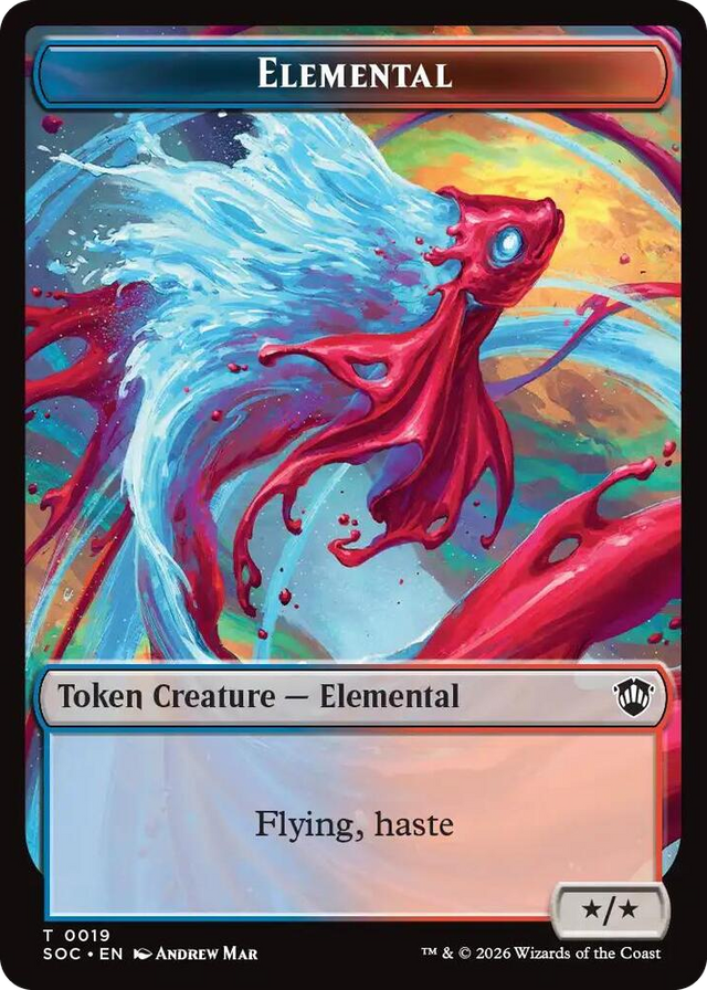 0019 Elemental (0019) // Copy Double-Sided Token T Commander: Secrets of Strixhaven