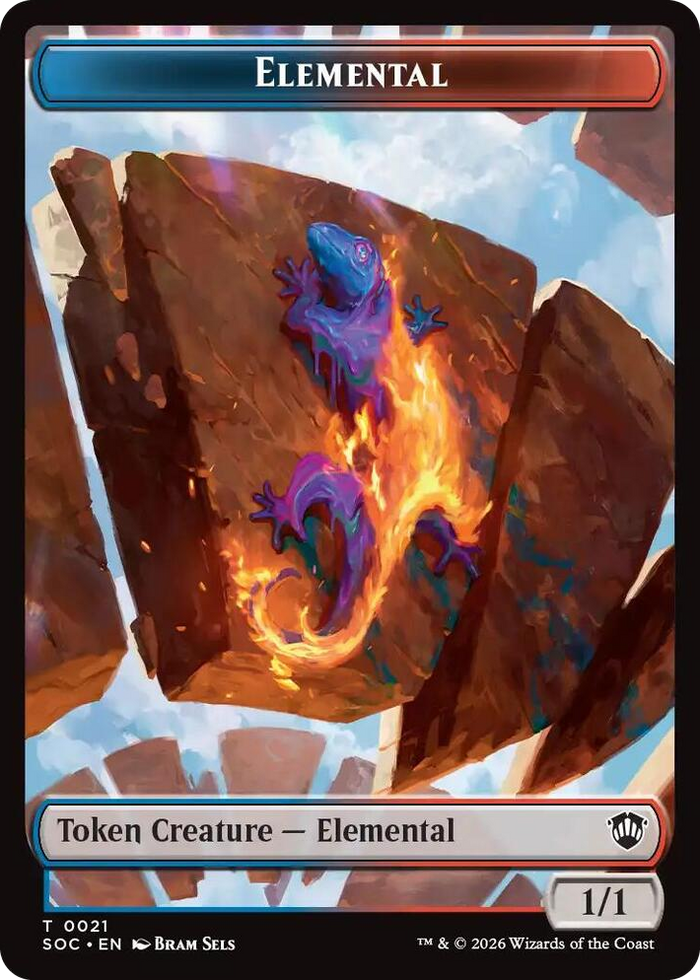 Elemental (0021) // Phyrexian Myr Double-Sided Token #21 T - Commander: Secrets of Strixhaven Pokemon card