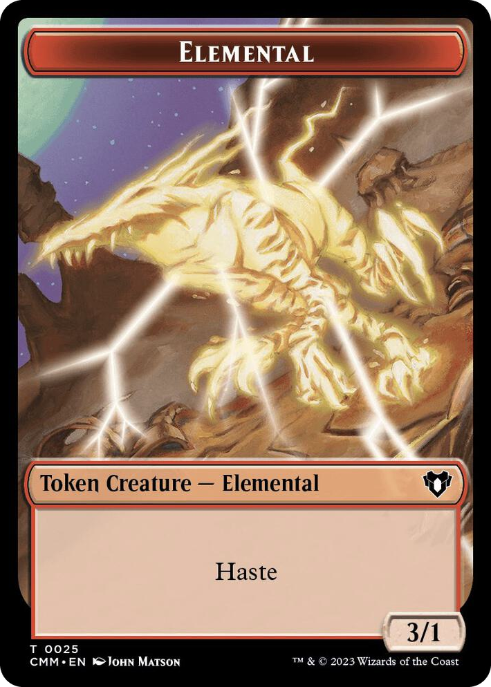 0025 Elemental (0025) // Saproling Double-Sided Token T Commander Masters