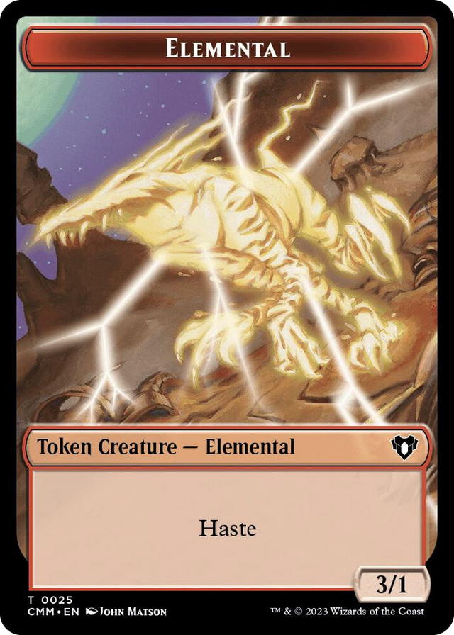 0025 Elemental (0025) // Saproling Double-Sided Token T Commander Masters