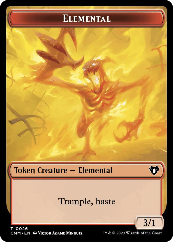 0026 Elemental (0026) // Elephant Double-Sided Token T Commander Masters
