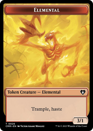 0026 Elemental (0026) // Phyrexian Germ Double-Sided Token T Commander Masters