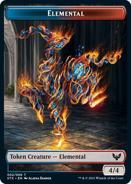 0002 Elemental (2) // Treasure (7) Double-Sided Token T Strixhaven: School of Mages