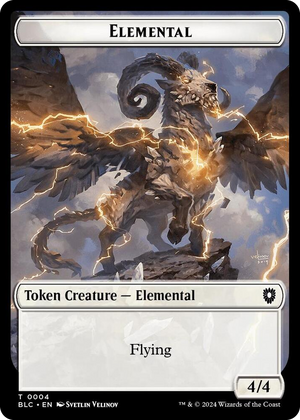 0004 Elemental // Cat Double-Sided Token T Commander: Bloomburrow