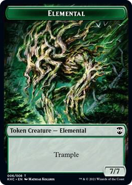 0006 Elemental // Elf Warrior Double-Sided Token T Commander: Kaldheim