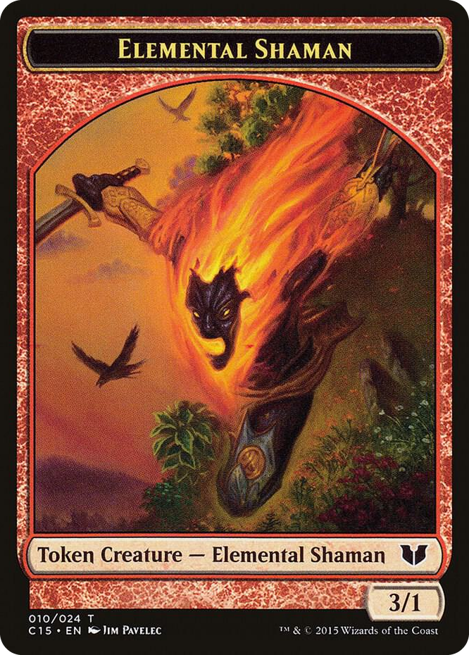 0010 Elemental Shaman // Shapeshifter Double-Sided Token T Commander 2015
