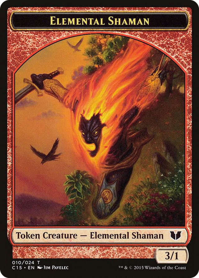 0010 Elemental Shaman // Shapeshifter Double-Sided Token T Commander 2015