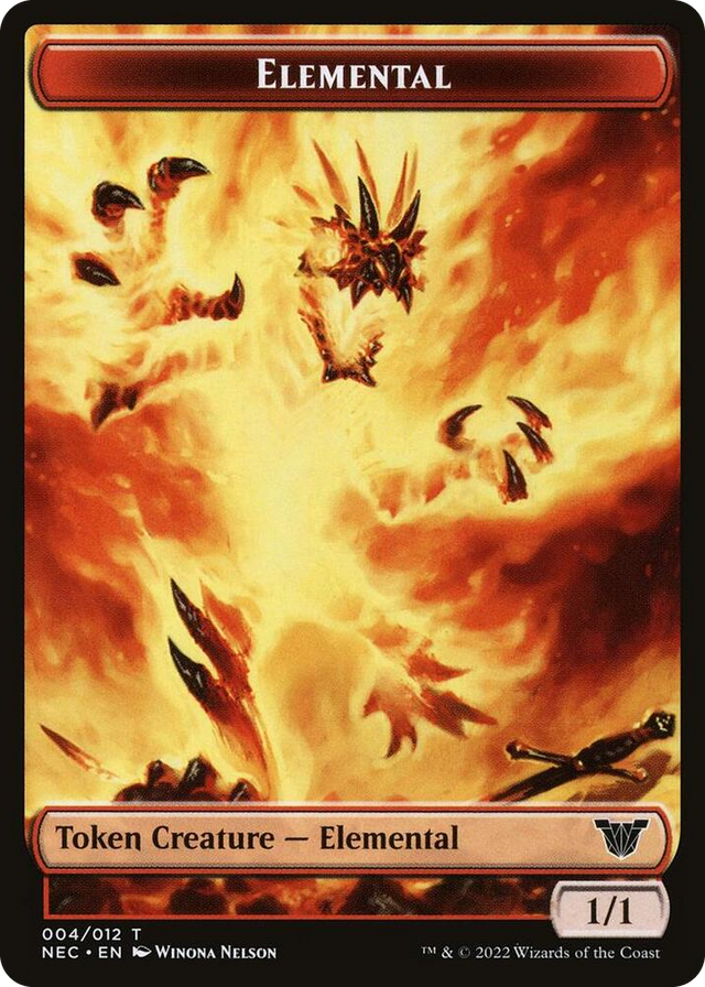 0004 Elemental // Spirit (009) Double-Sided Token T Commander: Kamigawa: Neon Dynasty