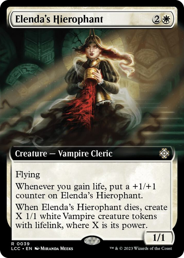 0039 Elenda's Hierophant (Extended Art) R Commander: The Lost Caverns of Ixalan
