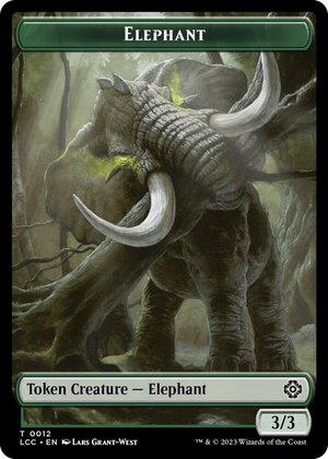 0012 Elephant // Dinosaur Double-Sided Token T Commander: The Lost Caverns of Ixalan