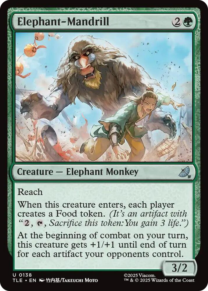 Elephant-Mandrill #138 U - The Last Airbender: Eternal-Legal Pokemon card