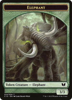 0014 Elephant // Saproling Double-Sided Token T Commander 2015