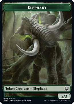 0009 Elephant // Treasure Double-Sided Token T Commander: Dominaria United