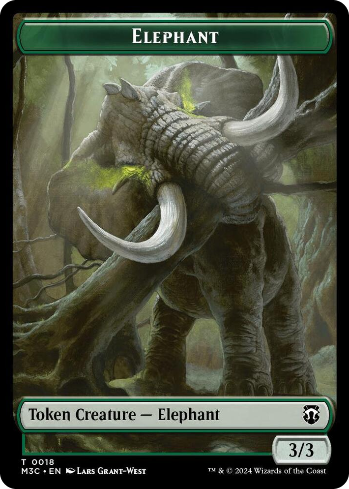 0018 Elephant // Zombie Double-Sided Token T Commander: Modern Horizons 3
