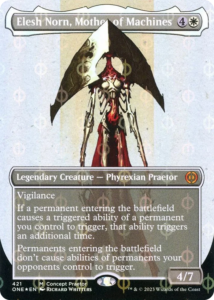 0421 Elesh Norn, Mother of Machines (Concept Praetor) (Step-and-Compleat Foil) M Phyrexia: All Will Be One