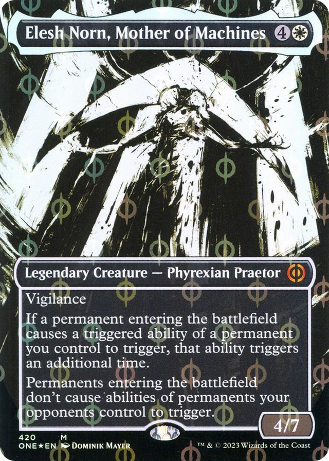 0420 Elesh Norn, Mother of Machines (Showcase) (Step-and-Compleat Foil) M Phyrexia: All Will Be One