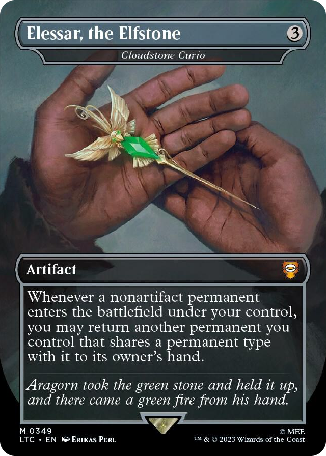 Elessar, the Elfstone - Cloudstone Curio (Borderless) #349 M - Commander: The Lord of the Rings: Tales of Middle-earth Pokemon card