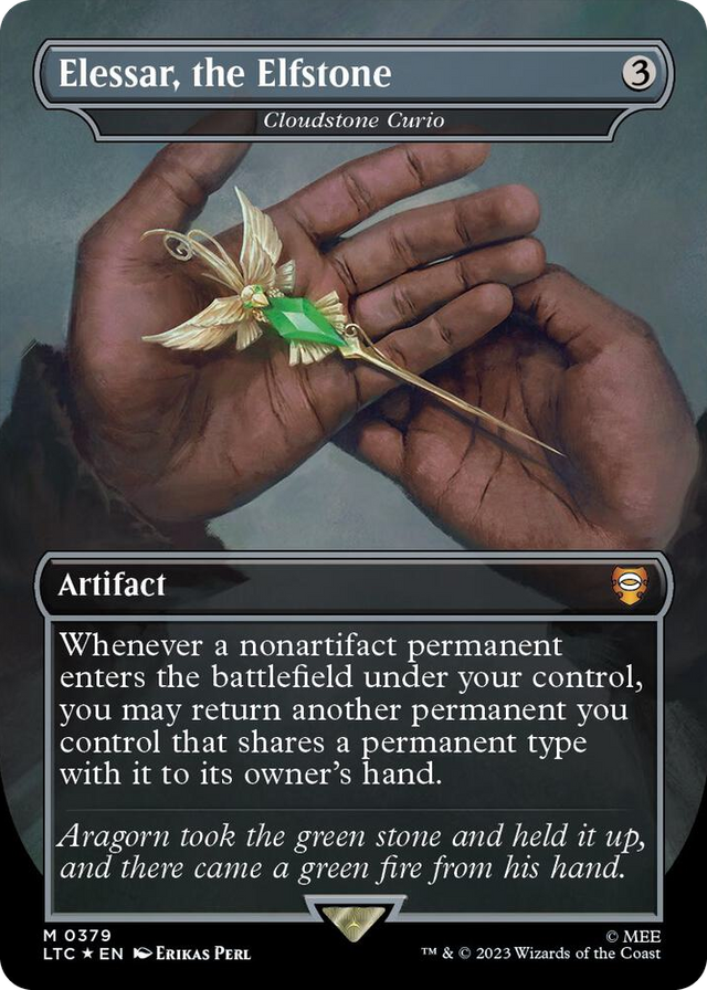 0379 Elessar, the Elfstone - Cloudstone Curio (Borderless) (Surge Foil) M Commander: The Lord of the Rings: Tales of Middle-earth