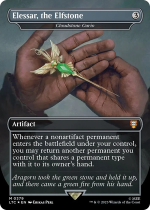 0379 Elessar, the Elfstone - Cloudstone Curio (Borderless) (Surge Foil) M Commander: The Lord of the Rings: Tales of Middle-earth