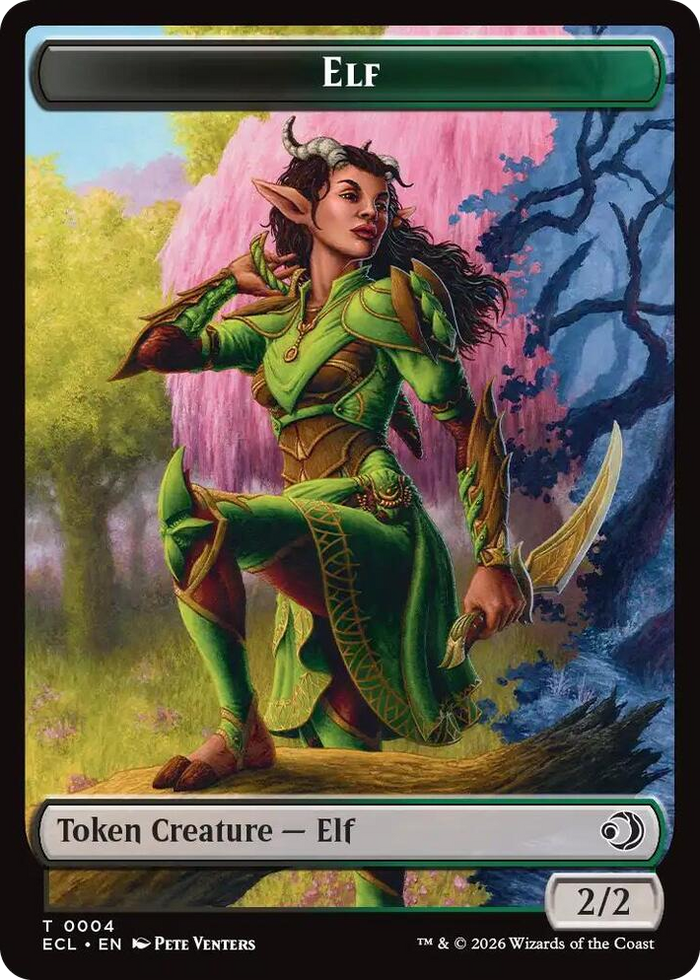 Elf // Treasure Double-Sided Token #4 T - Lorwyn Eclipsed Pokemon card