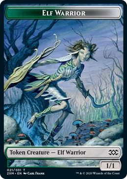 0021 Elf Warrior // Plant Double-Sided Token T Double Masters