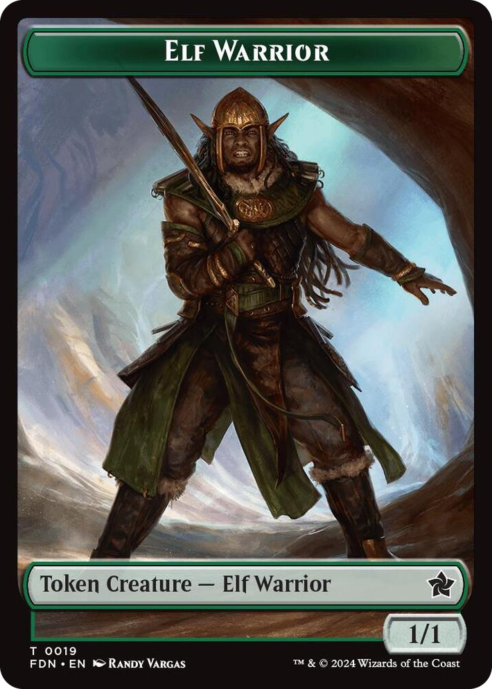 0019 Elf Warrior // Rat (0030) Double-Sided Token T Foundations