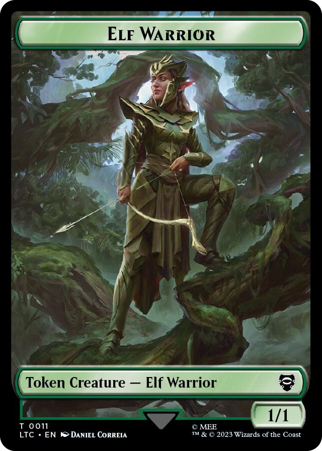 Elf Warrior // Treasure Double-Sided Token #11 T - Commander: The Lord of the Rings: Tales of Middle-earth Pokemon card