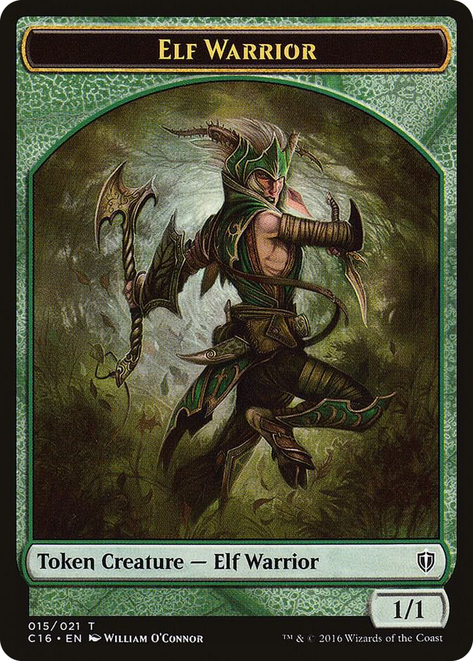 Elf Warrior // Zombie Double-Sided Token #15 T - Commander 2016 Pokemon card