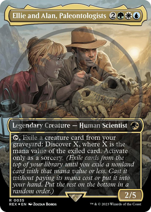 0035 Ellie and Alan, Paleontologists (Borderless) (Emblem) R Universes Beyond: Jurassic World Collection
